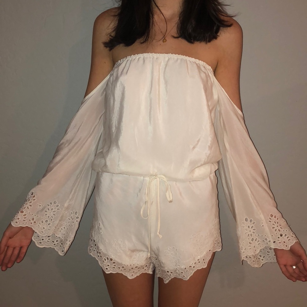 White flowy romper from Revolve